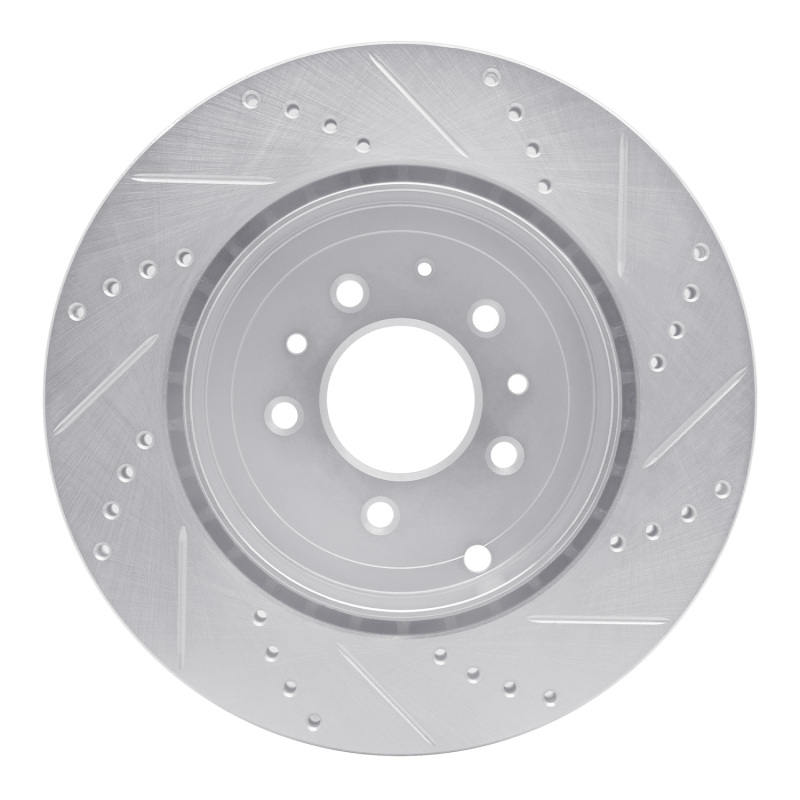 Mazda CX-9 Brake Rotor (1) - Rear Left - R1 Concepts - Drilled & Slotted - Silver - `07-`15